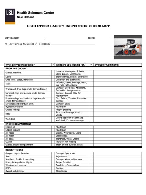 skid steer daily inspection form|bobcat inspection checklist pdf.